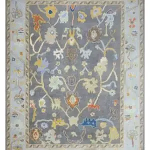 Handmade Regal Oushak Floral Wool Rug