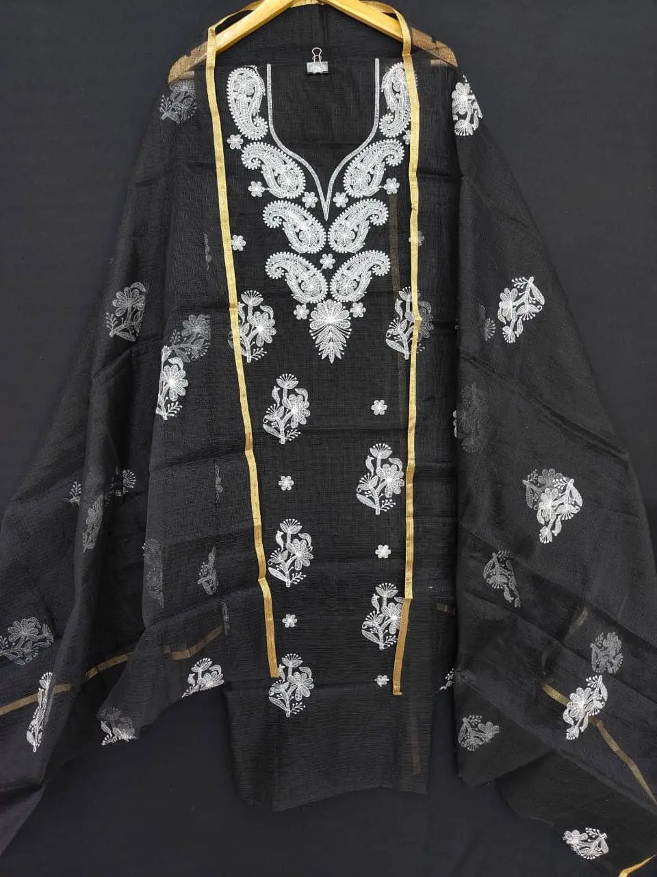 Kota Doria Embroidered unstitched Suits