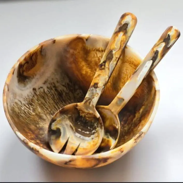 Resin Bowl and spoon antique
