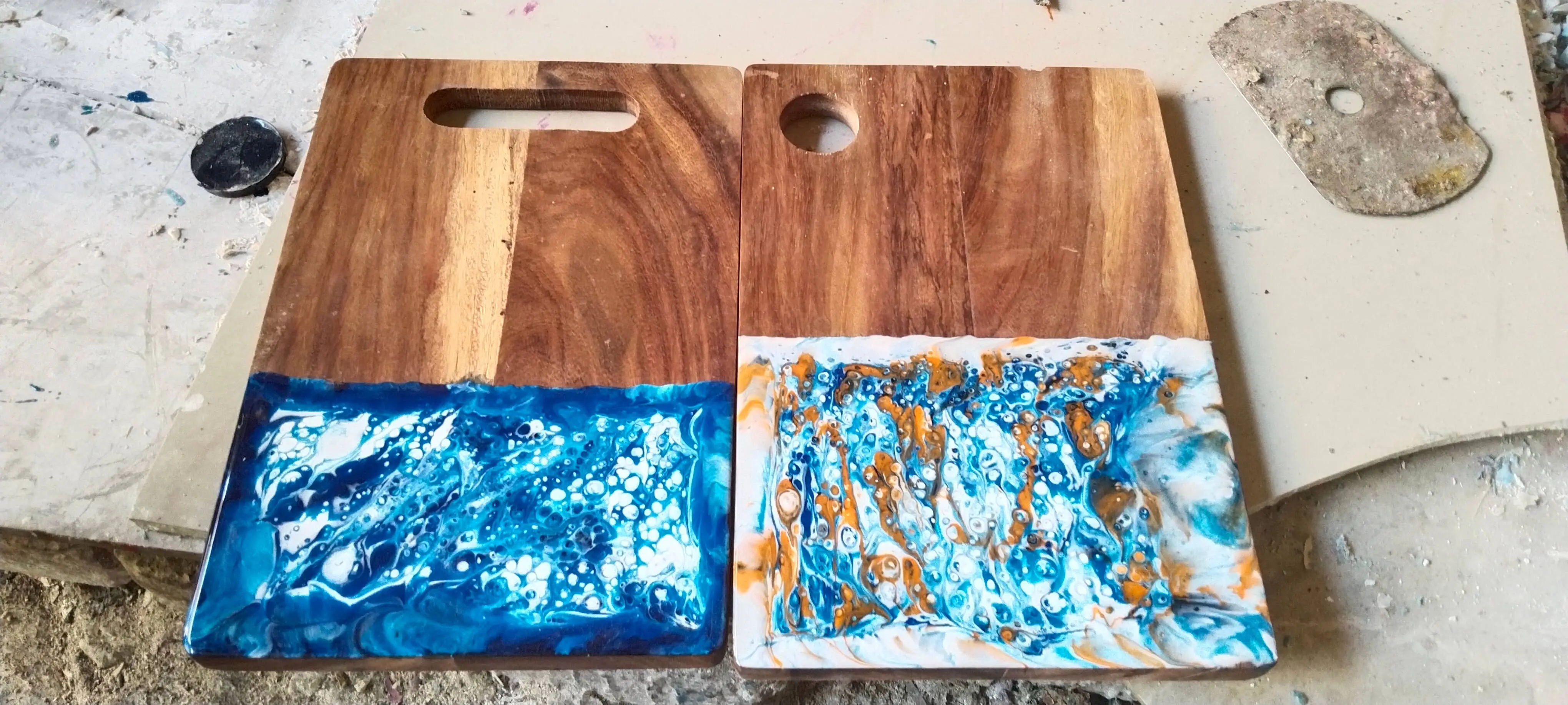 Wooden Resin Tray pizza cutter