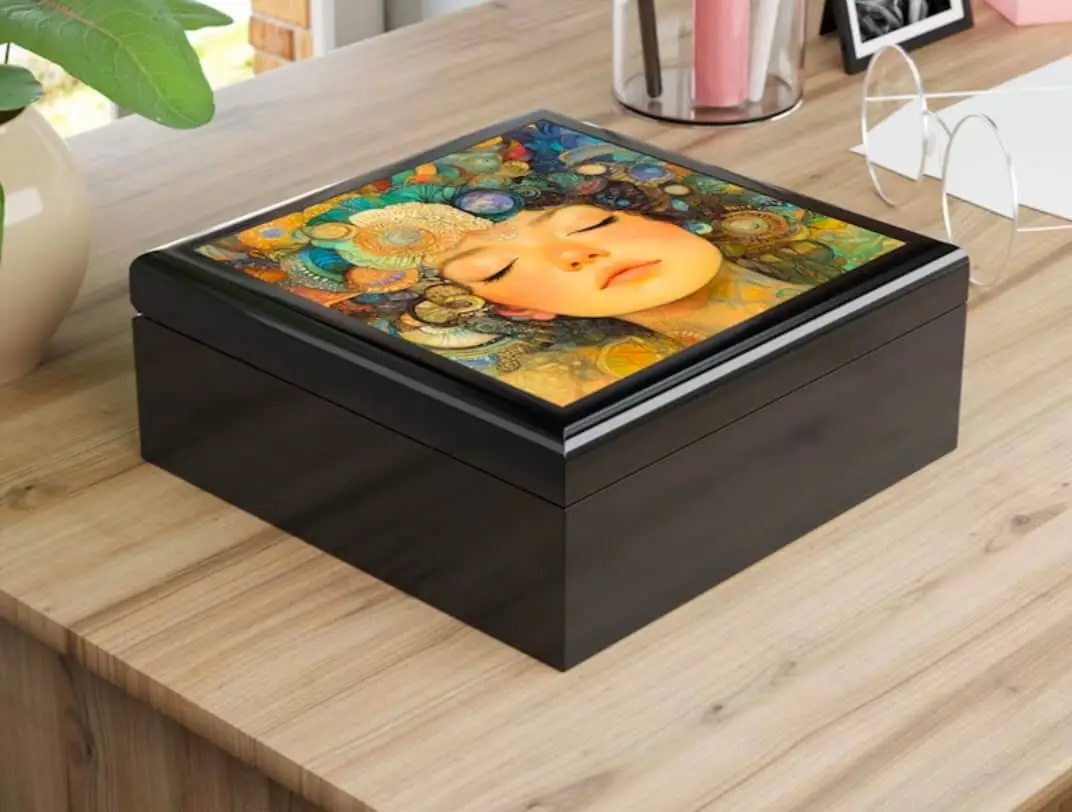 Soulful Serenity Jewelry Box; Wisdom Jewelry Box, Soulful treasures, Peace and Bliss treasure box choose your photos