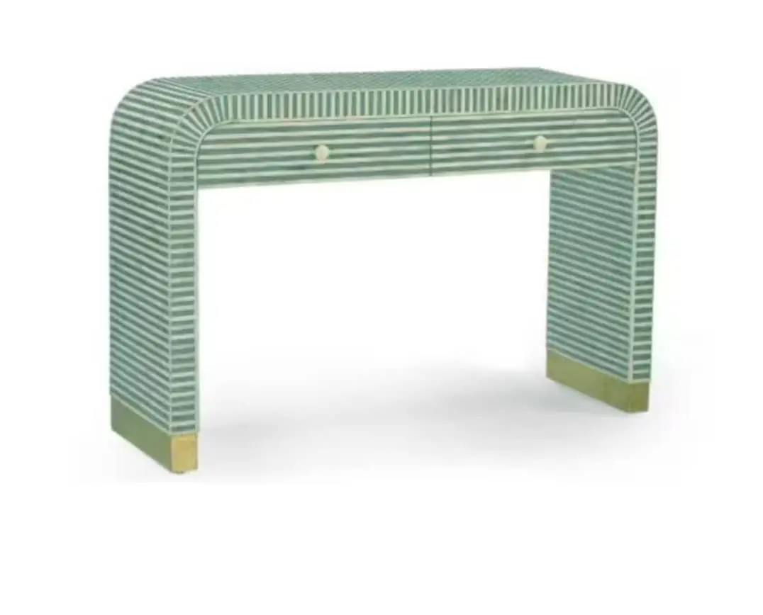 Bone Inlay optical Pattern console Table Best For Home Decor