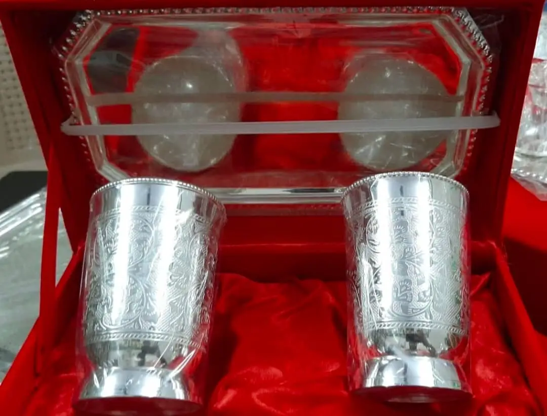 Glass design metal silver