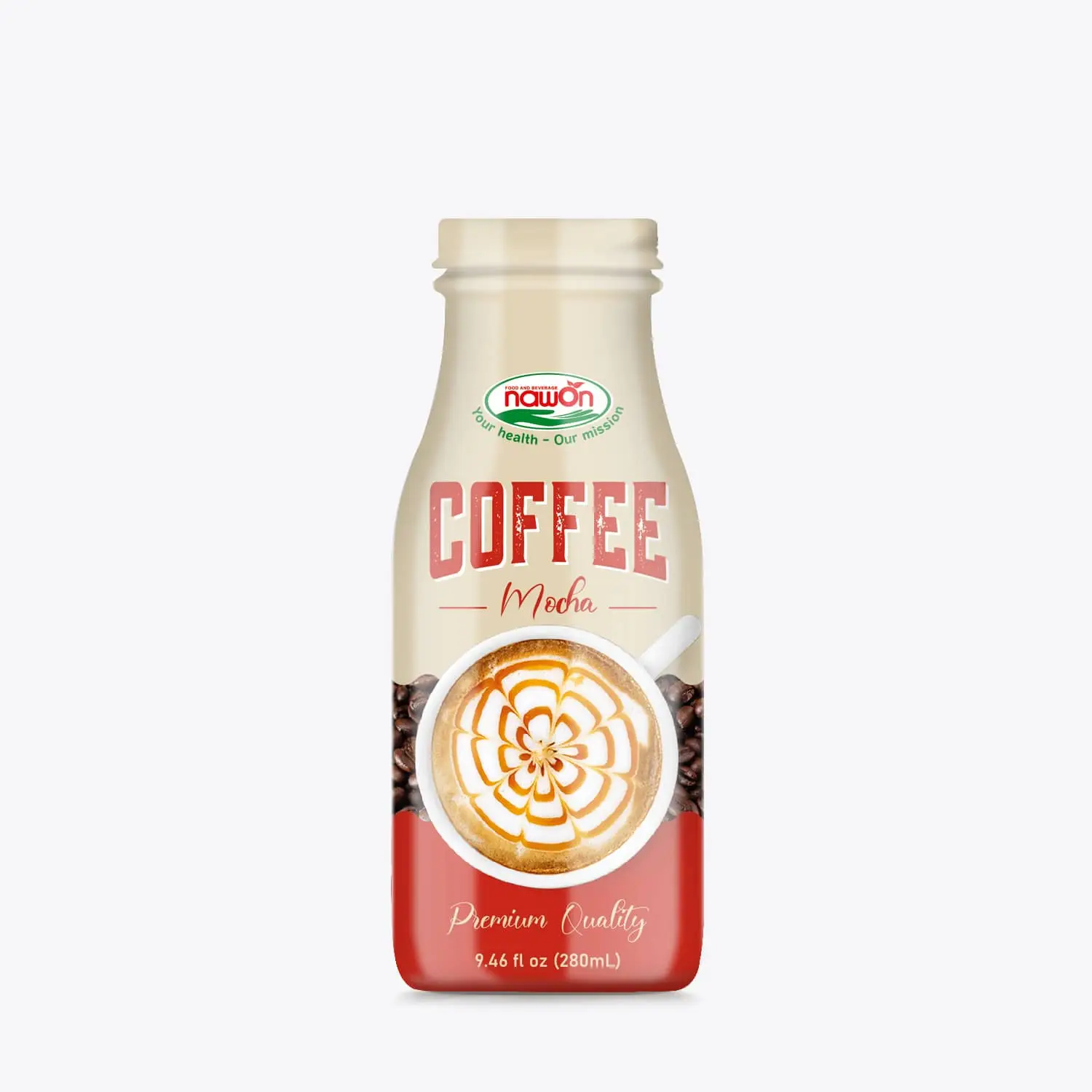 Wholesale 280ml Nawon Mocha Coffee Drink Glass Bottle OEM ODM Private Label Beverage Manufacturer