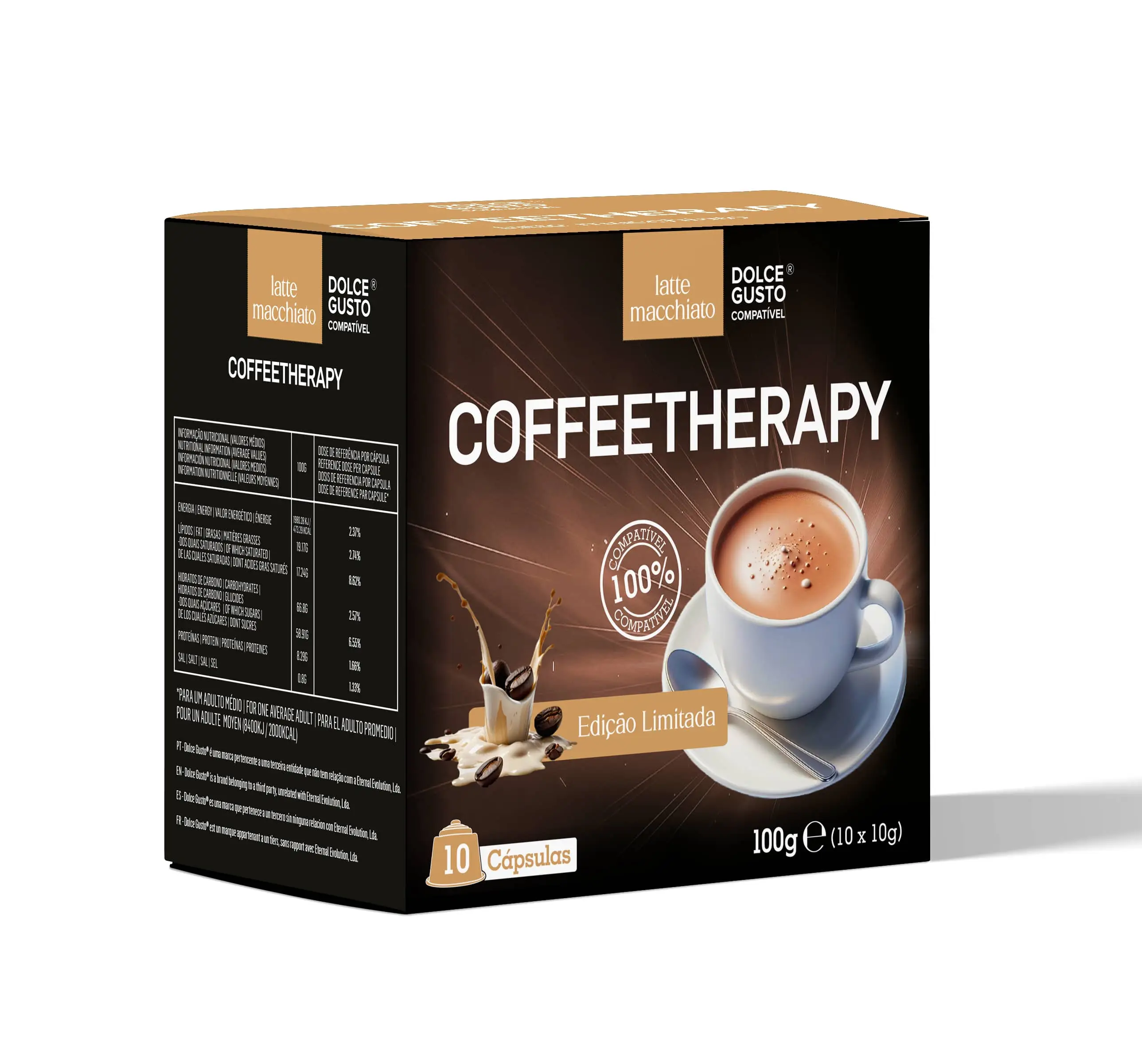 Cápsulas CoffeeTherapy "Latte Macchiato" CX10 (Cápsulas compatíveis com Dolce Gusto®)