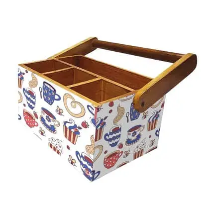 Printing cutlery holder wooden handmade