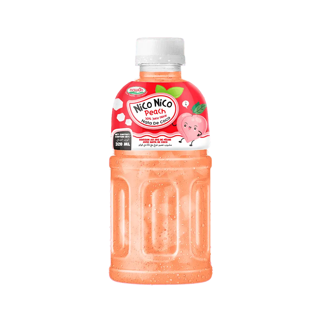 NFC Nico Nico Peach Juice Drink with Nata de CoCo 320ml OEM/ODM Fresh Sweet Chewy Soft Drinks Wholesale Price
