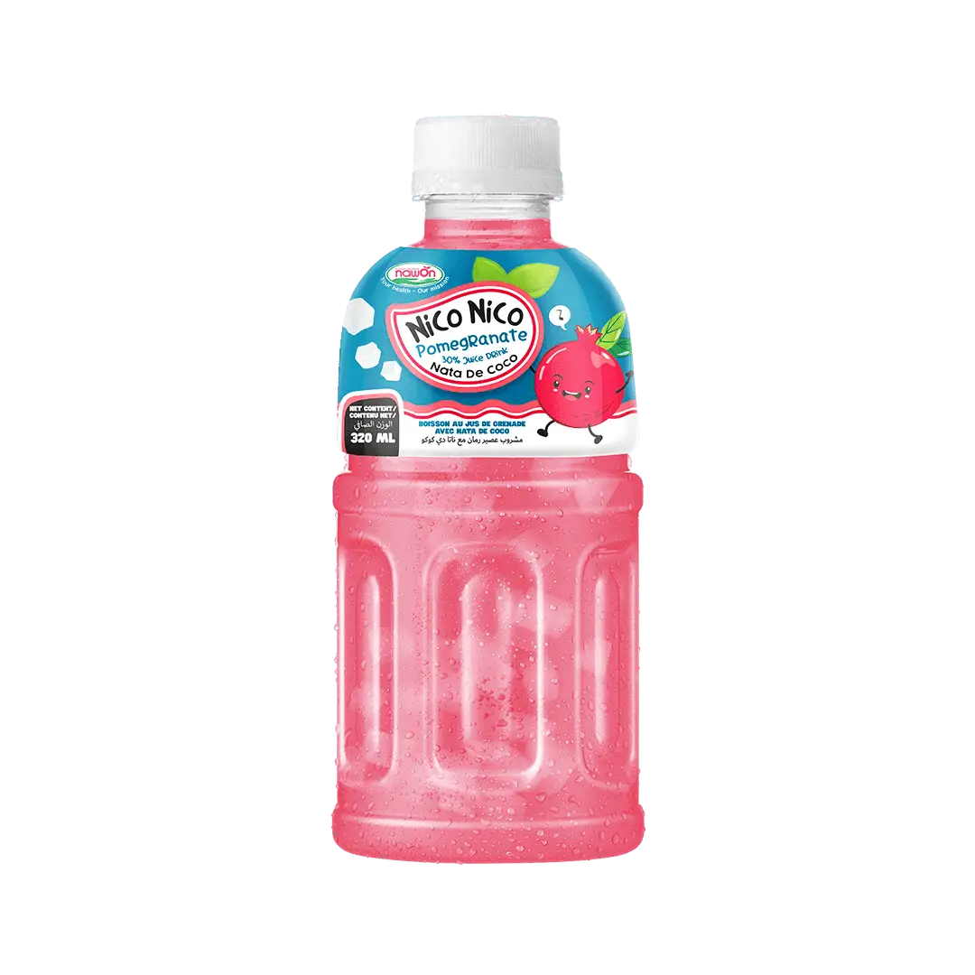 Wholesale 320ml Nico Nico Pomegranate Juice Drink with Nata De CoCo NFC Soft Drinks OEM ODM Beverage Manufacturer