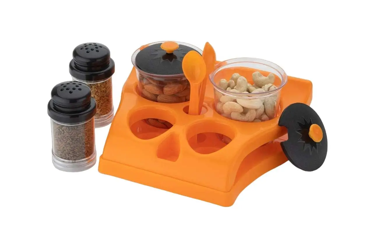 Pickle Jar 4 in 1 Multipurpose Dining Achar Jars, Stand, Container Plastic Storage, Dryfruit Jar