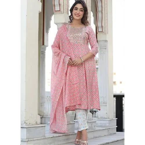 Indian Pink Chitralekha Three Piece Set