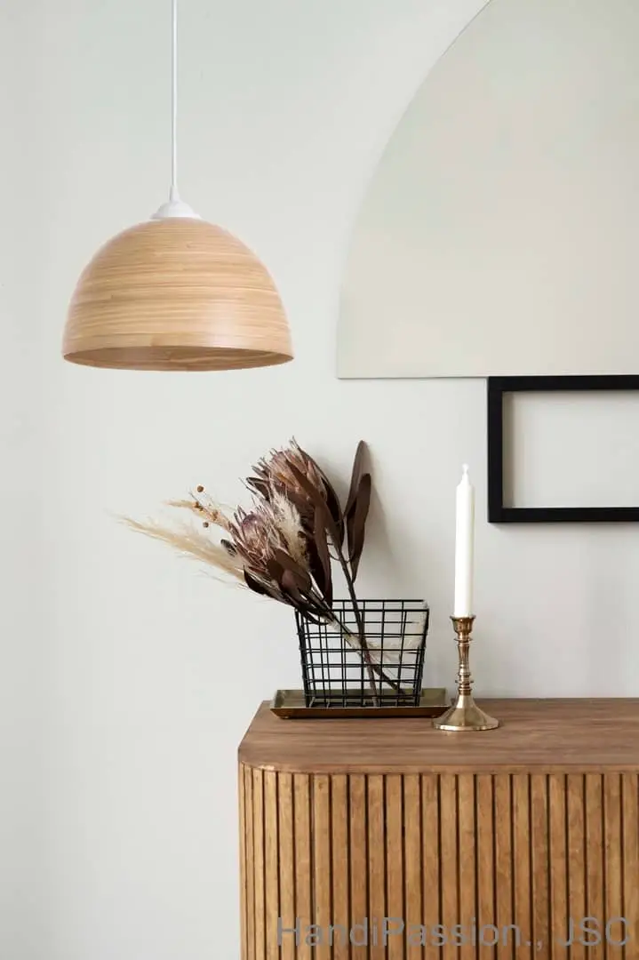 Round Spun Bamboo Lampshade Pendant Light Lamp Shade Vietnam Bamboo Manufacturer