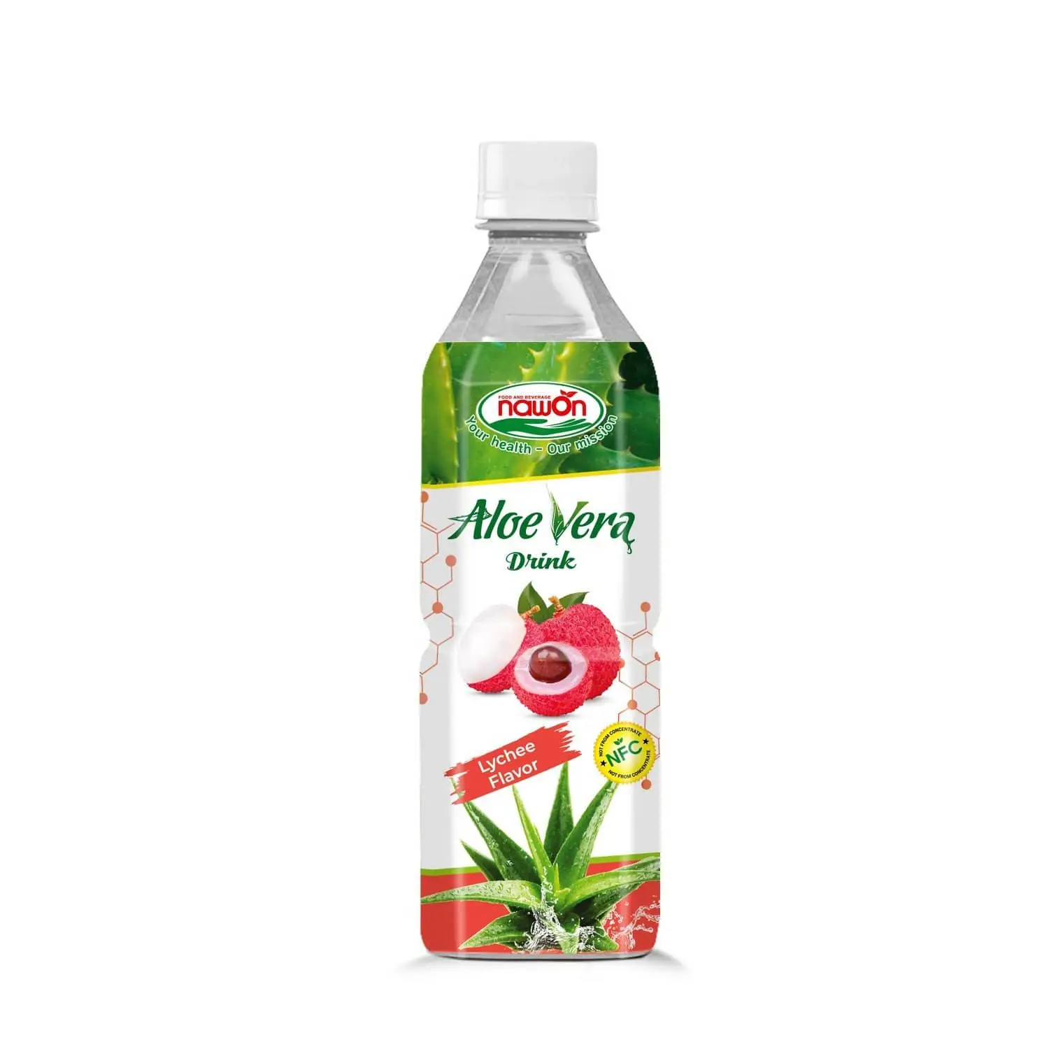 NFC Aloe Vera Drink With Lychee Flavor 500ml Wholesale Price OEM ODM Beverage Manufacturer