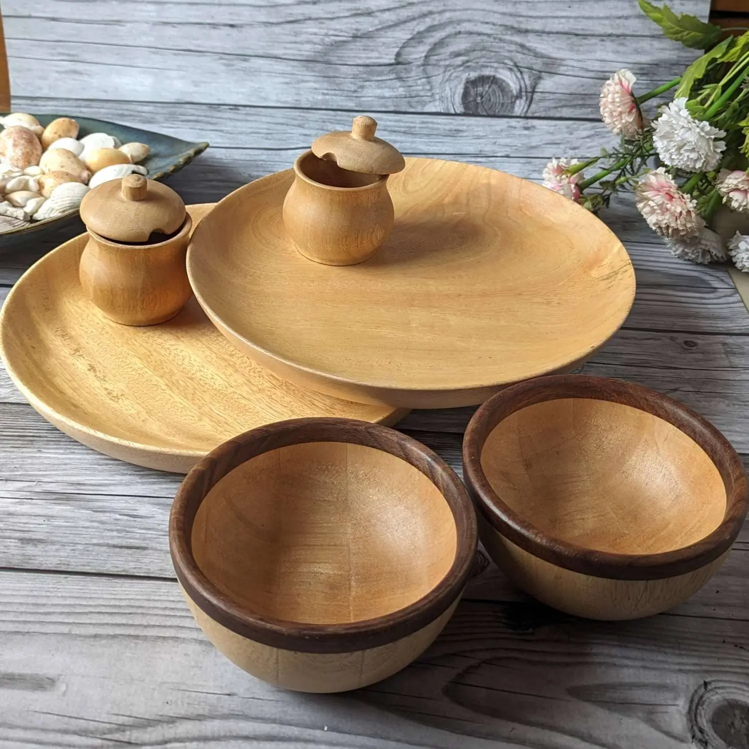 Dinner set wooden natural handicrafts items