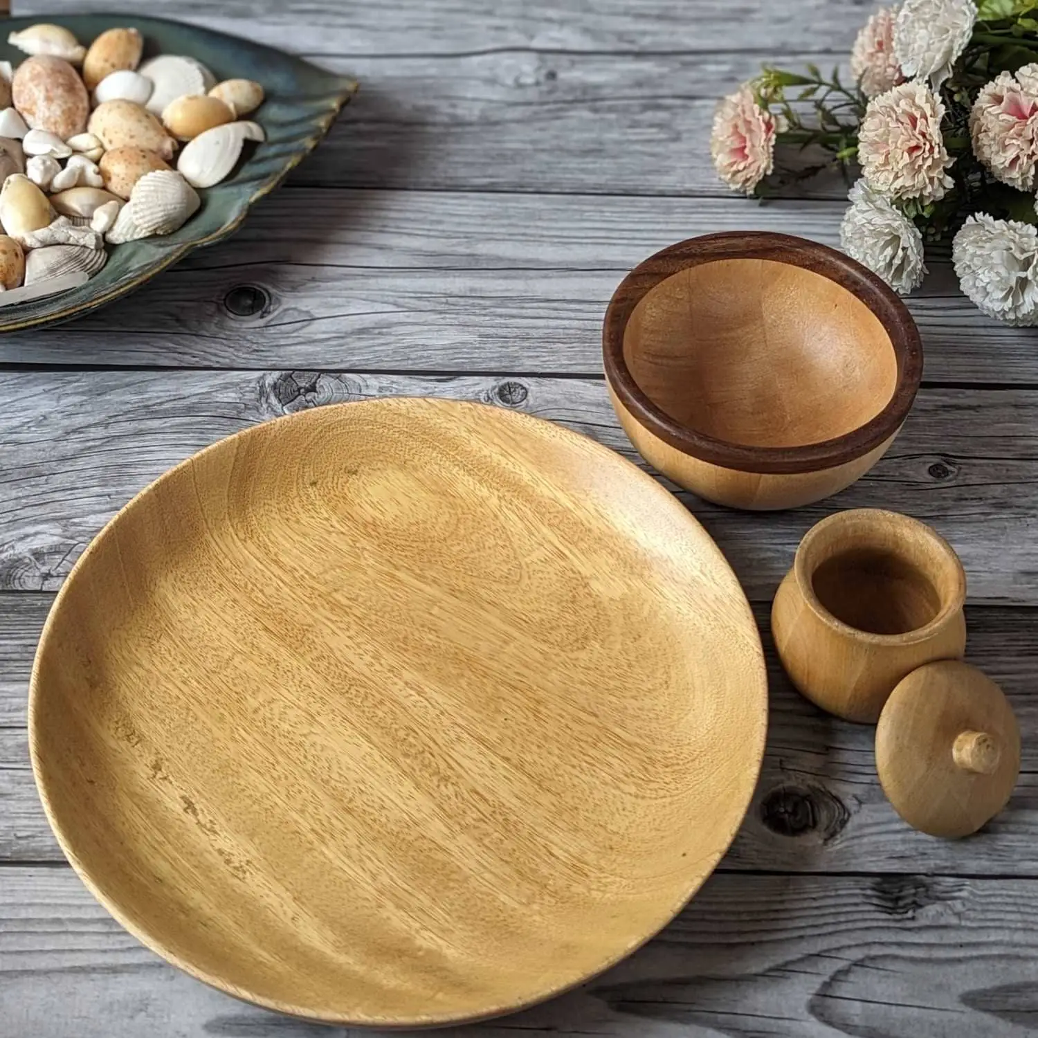 Dinner set wooden natural handicrafts products