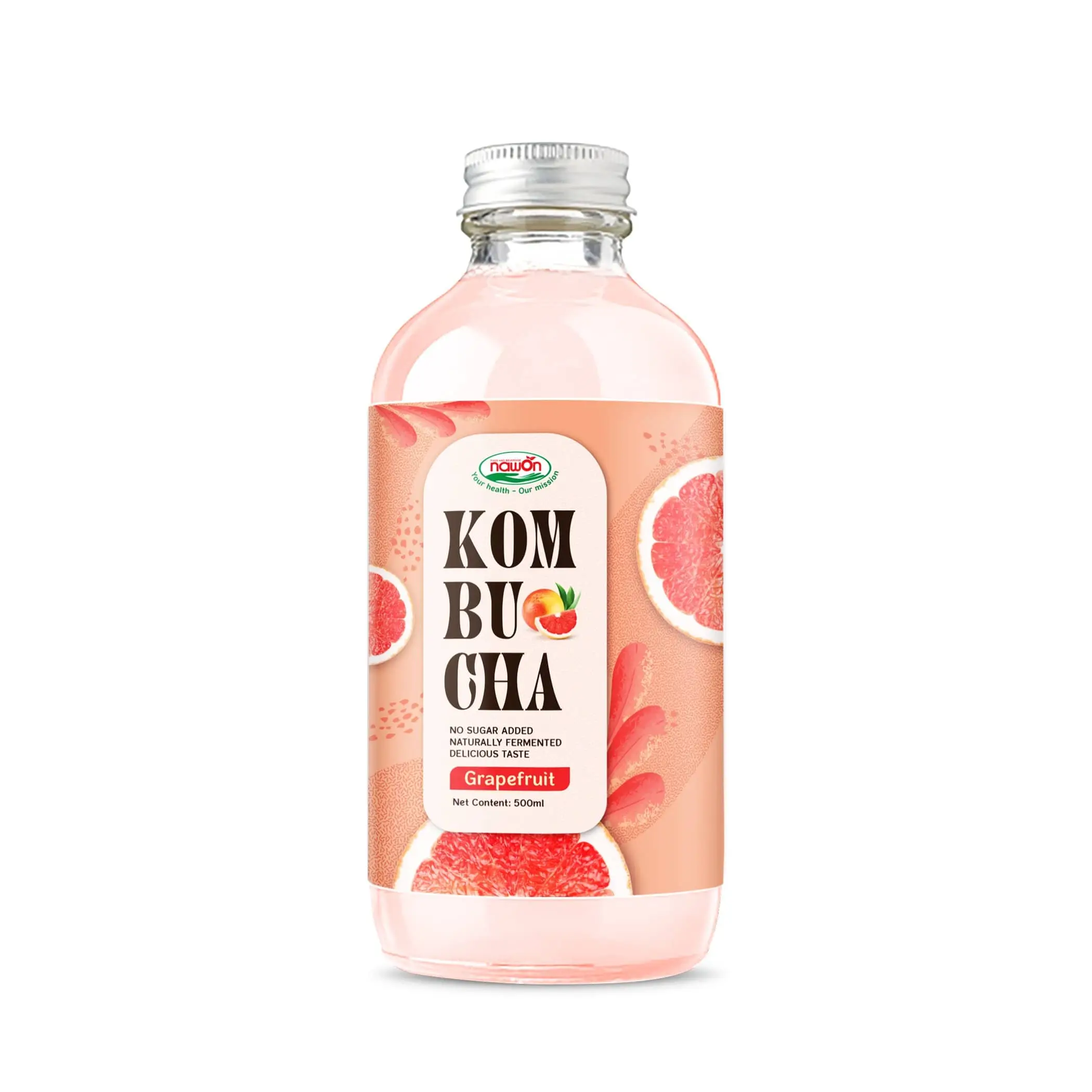 500ml NAWON Kombucha with Grape flavor in Glass Bottle Wholesalers OEM ODM Beverage Manufacturer