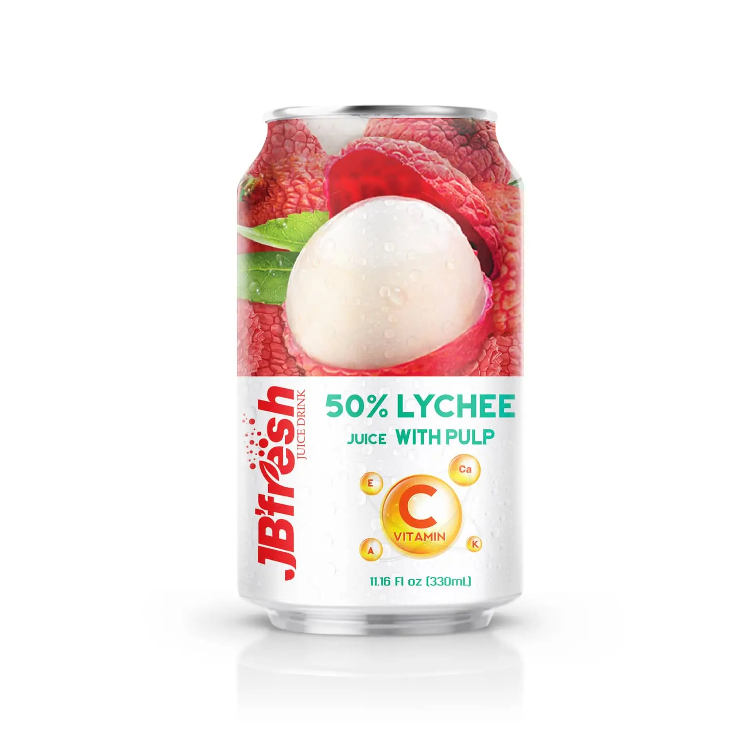 Wholesale 50% Lychee Juice Drink 330ml Private Label JB'Fresh Best Soft Drink OEM ODM by Nawon Beverage Supplier