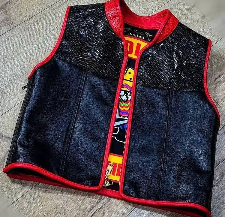 Crocodile Leather Men Vest.